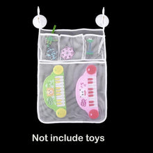 Load image into Gallery viewer, Kids Bath Toys Storage Bag With Suction Cup Children Bathroom Waterproof Bathing Toys Collection Organizer Hanging Wall Bag
